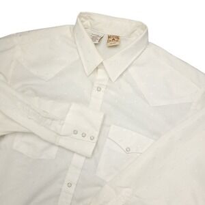 Western Frontier Pearl Snap Shirt Men's 2XL Long Sleeve Western Polyester‎ Blend